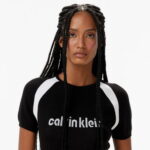 Calvin Klein Liquid Shine Sculpt Top Kadın Siyah Triko