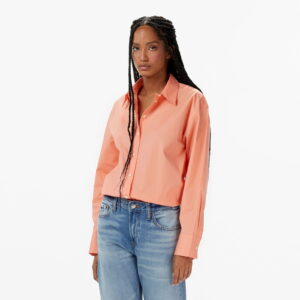 Calvin Klein Stretch Poplin Relaxed Kadın Turuncu Gömlek
