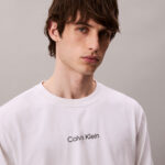 Calvin Klein Standard Logo Crew Erkek Beyaz T-Shirt