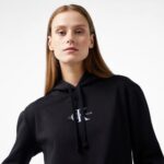 Calvin Klein Jeans Monologo Regular Kadın Siyah Hoodie