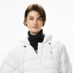 Calvin Klein Lightweight Logo Puffer Kadın Beyaz Ceket