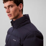 Calvin Klein Quilted Bonded Channel Erkek Mavi Ceket