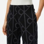 Calvin Klein Emblem Jacquard Kadın Siyah Eşofman Altı