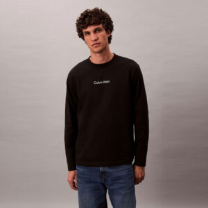 Calvin Klein Standard Logo Crew Erkek Siyah T-Shirt