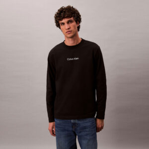 Calvin Klein Standard Logo Crew Erkek Siyah T-Shirt
