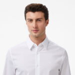 Calvin Klein Solid Stretch Classic Erkek Beyaz Gömlek