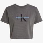 Calvin Klein Liquid Cropped Kadın Gri T-Shirt