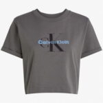 Calvin Klein Liquid Cropped Kadın Gri T-Shirt