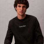 Calvin Klein Standard Logo Crew Erkek Siyah T-Shirt