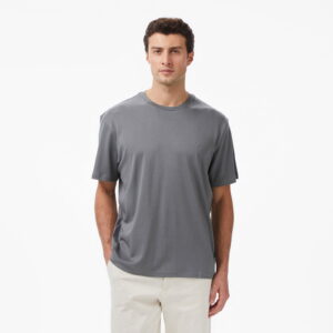 Calvin Klein Supima Chest Crewneck Erkek Gri T-Shirt