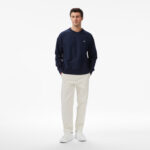 Calvin Klein Premium Terry Monogram Erkek Mavi Sweatshirt