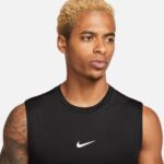 Nike Pro Dri-Fit Erkek Siyah Kolsuz T-Shirt