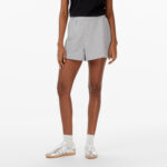 Calvin Klein A French Terry Badge Logo Kadın Gri Şort