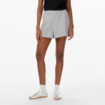 Calvin Klein A French Terry Badge Logo Kadın Gri Şort