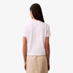 Calvin Klein Flocked Logo Kadın Beyaz T-Shirt