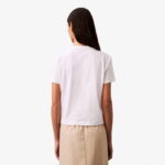 Calvin Klein Flocked Logo Kadın Beyaz T-Shirt